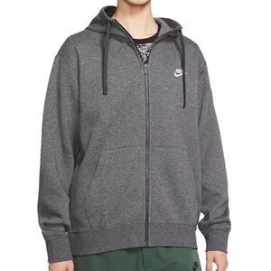 Nike Mens Charcoal Gray Zip Up Hoodie Sweatshirt Medium